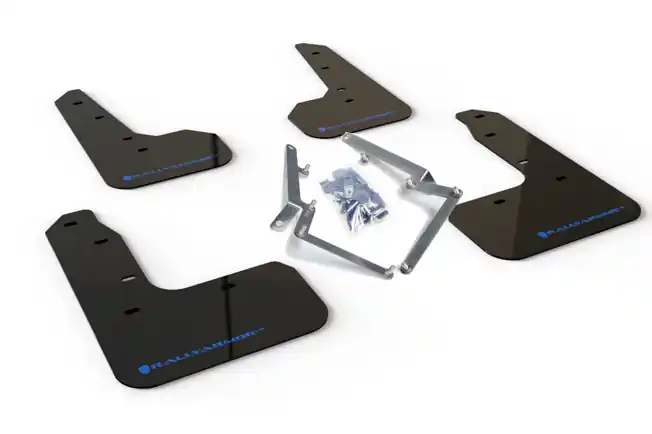 Rally Armor 17-21 Civic Sport Hatchback Black Mud Flaps w/ Blue LogoPart Number MF51-UR-BLK/BL